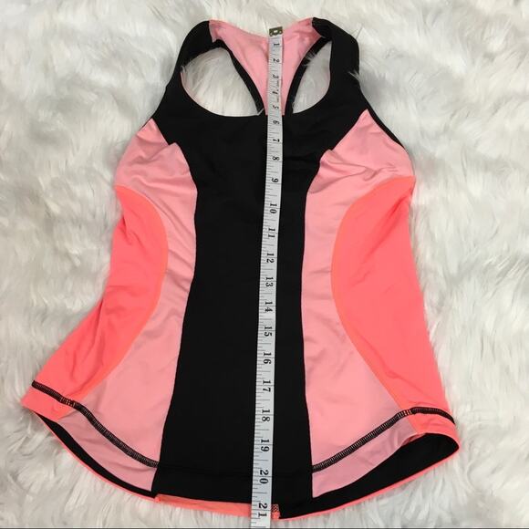 Lululemon Cardio Kick Tank Black Neon Size 4 - Picture 3 of 8